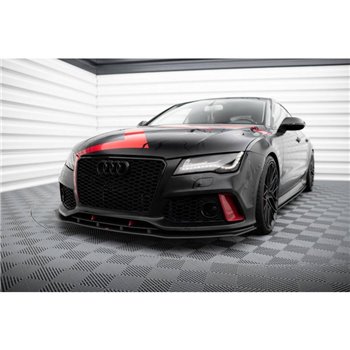 Maxton - Street Pro Lame Du Pare-Chocs Avant Audi A7 RS7 Look C7 Noir-Rouge