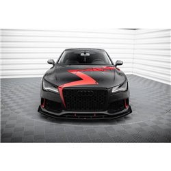 Maxton - Street Pro Lame Du Pare-Chocs Avant Audi A7 RS7 Look C7 Noir + Rabats Brillant 