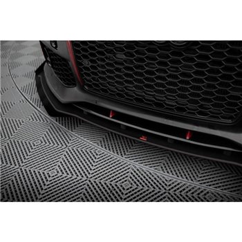 Maxton - Street Pro Lame Du Pare-Chocs Avant Audi A7 RS7 Look C7 Noir + Rabats Brillant 