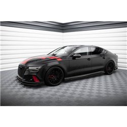 Maxton - Street Pro Lame Du Pare-Chocs Avant Audi A7 RS7 Look C7 Noir + Rabats Brillant 