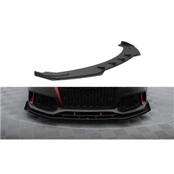 Maxton - Street Pro Lame Du Pare-Chocs Avant Audi A7 RS7 Look C7 Noir-Rouge + Rabats Brillant