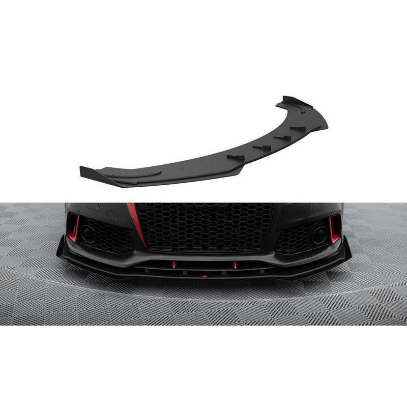 Maxton - Street Pro Lame Du Pare-Chocs Avant Audi A7 RS7 Look C7 Noir-Rouge + Rabats Brillant