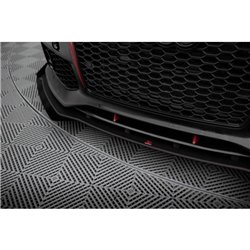 Maxton - Street Pro Lame Du Pare-Chocs Avant Audi A7 RS7 Look C7 Noir-Rouge + Rabats Brillant
