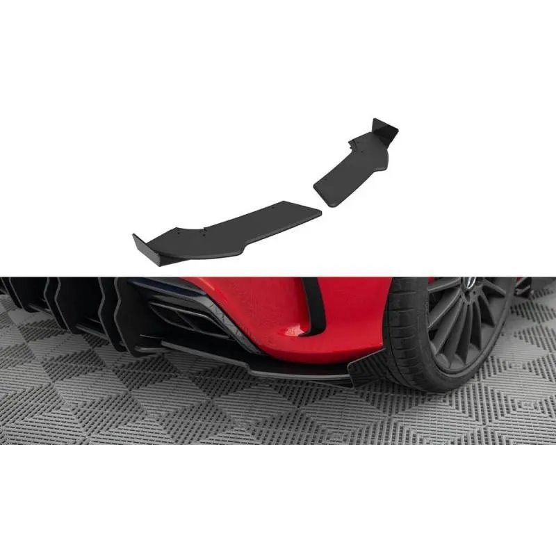 Maxton - Street Pro Lame Du Pare Chocs Arriere Mercedes-Benz A 45 AMG W176 Facelift Noir + Rabats Brillant