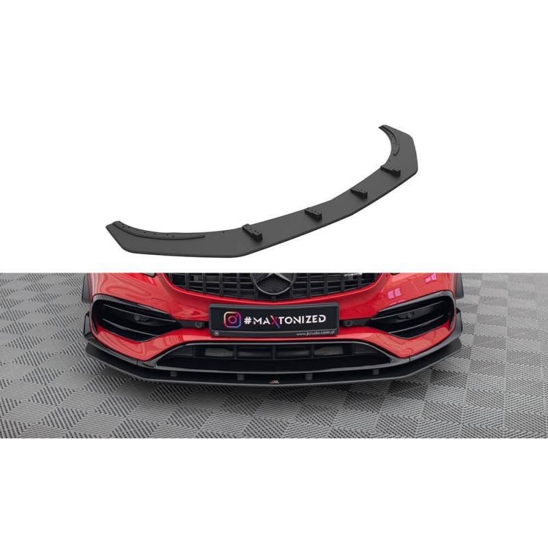 Maxton - Street Pro Lame Du Pare-Chocs Avant Mercedes-Benz A 45 AMG Aero W176 Facelift Noir-Rouge