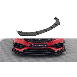 Maxton - Street Pro Lame Du Pare-Chocs Avant Mercedes-Benz A 45 AMG Aero W176 Facelift Noir-Rouge + Rabats Brillant