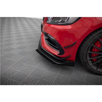 Maxton - Street Pro Lame Du Pare-Chocs Avant Mercedes-Benz A 45 AMG Aero W176 Facelift Noir-Rouge + Rabats Brillant