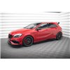Maxton - Street Pro Rajouts Des Bas De Caisse Mercedes-Benz A 45 AMG W176 Facelift Noir + Rabats Brillant 