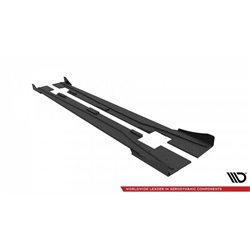 Maxton - Street Pro Rajouts Des Bas De Caisse Mercedes-Benz A 45 AMG W176 Facelift Noir + Rabats Brillant 