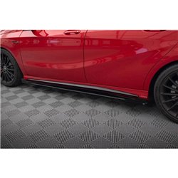 Maxton - Street Pro Rajouts Des Bas De Caisse Mercedes-Benz A 45 AMG W176 Facelift Noir-Rouge + Rabats Brillant
