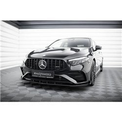 Maxton - Street Pro Lame Du Pare-Chocs Avant Mercedes-AMG A35 W177 Facelift Noir + Rabats Brillant 