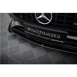Maxton - Street Pro Lame Du Pare-Chocs Avant Mercedes-AMG A35 W177 Facelift Noir-Rouge + Rabats Brillant
