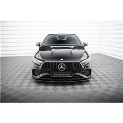 Maxton - Street Pro Lame Du Pare-Chocs Avant Mercedes-AMG A35 W177 Facelift Noir-Rouge