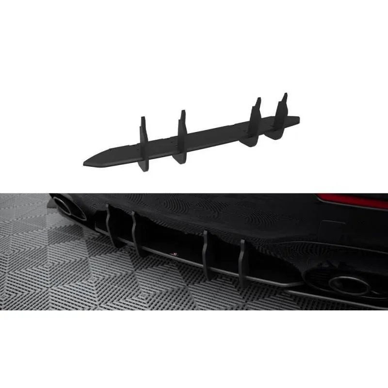 Maxton - Street Pro Central Diffuseur Arriere Mercedes-AMG A35 Hatchback W177 Noir-Rouge