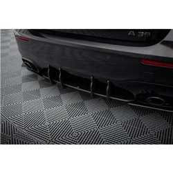 Maxton - Street Pro Central Diffuseur Arriere Mercedes-AMG A35 Hatchback W177 Noir-Rouge