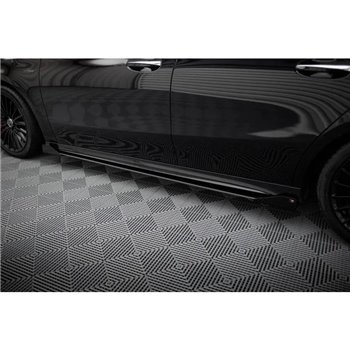 Maxton - Street Pro Rajouts Des Bas De Caisse Mercedes-AMG A35 W177 Facelift Noir + Rabats Brillant 