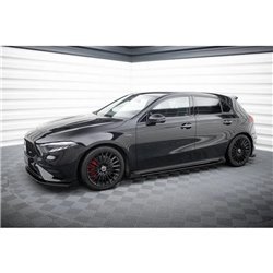 Maxton - Street Pro Rajouts Des Bas De Caisse Mercedes-AMG A35 W177 Facelift Noir + Rabats Brillant 