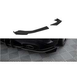 Maxton - Street Pro Lame Du Pare Chocs Arriere Mercedes-AMG A35 Hatchback W177 Noir-Rouge + Rabats Brillant