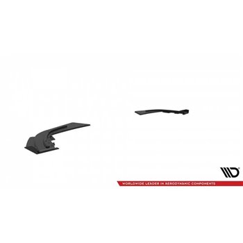 Maxton - Street Pro Lame Du Pare Chocs Arriere Mercedes-AMG A35 Hatchback W177 Noir-Rouge + Rabats Brillant