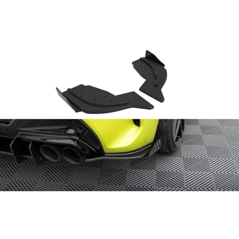 Maxton - Street Pro Lame Du Pare Chocs Arriere V.2 V.2 BMW 1 F40 M-Pack / M135i Noir + Rabats Brillant