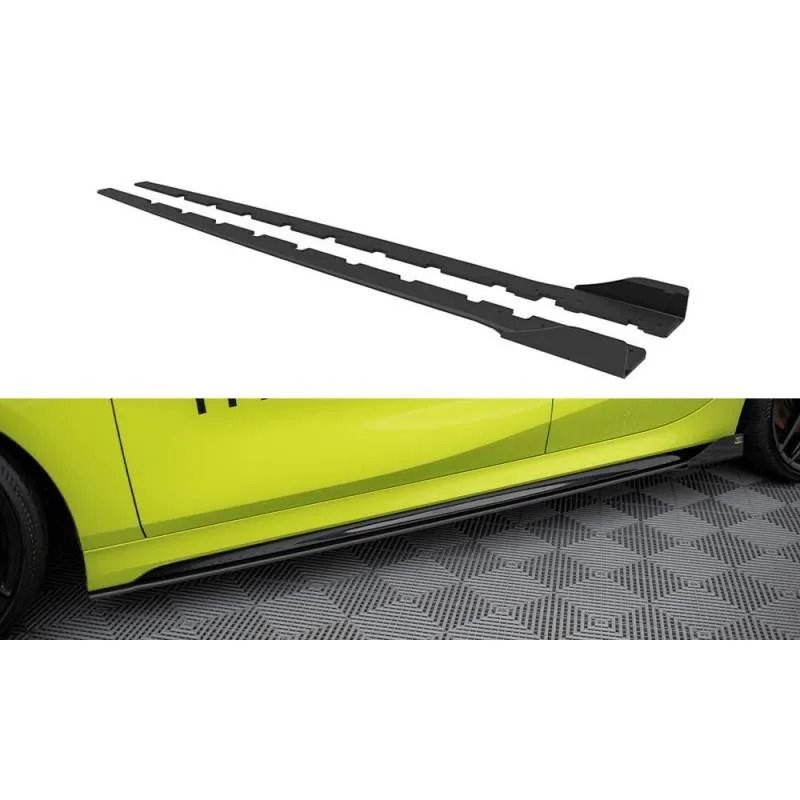 Maxton - Street Pro Rajouts Des Bas De Caisse BMW 1 M-Pack / M135i / 128ti F40 Noir + Rabats Brillant