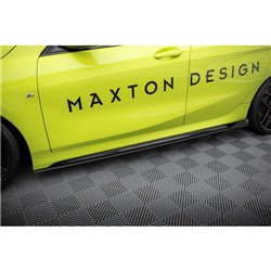 Maxton - Street Pro Rajouts Des Bas De Caisse BMW 1 M-Pack / M135i / 128ti F40 Noir-Rouge + Rabats Brillant