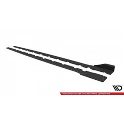 Maxton - Street Pro Rajouts Des Bas De Caisse BMW 1 M-Pack / M135i / 128ti F40 Noir-Rouge + Rabats Brillant