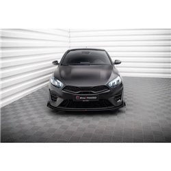Maxton - Street Pro Lame Du Pare-Chocs Avant Kia Proceed GT Mk3 Facelift / Ceed GT / GT - Line Mk1 Facelift Noir-Rouge + Rabats 