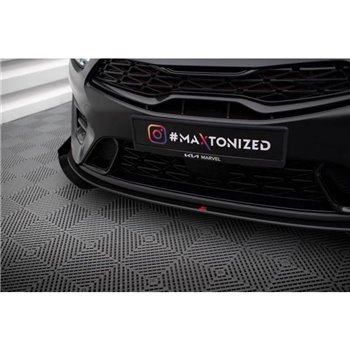 Maxton - Street Pro Lame Du Pare-Chocs Avant Kia Proceed GT Mk3 Facelift / Ceed GT / GT - Line Mk1 Facelift Noir-Rouge + Rabats 