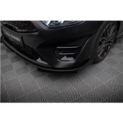 Maxton - Street Pro Lame Du Pare-Chocs Avant Kia Proceed GT Mk3 Facelift / Ceed GT / GT - Line Mk1 Facelift Noir-Rouge + Rabats 