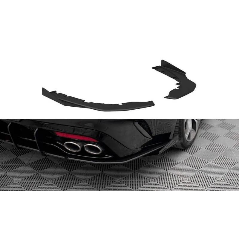Maxton - Street Pro Lame Du Pare Chocs Arriere Kia Stinger GT / GT-Line Mk1 Noir + Rabats Brillant