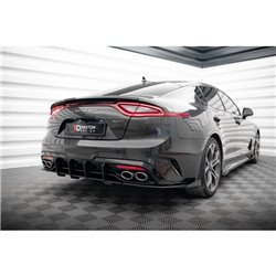 Maxton - Street Pro Lame Du Pare Chocs Arriere Kia Stinger GT / GT-Line Mk1 Noir + Rabats Brillant 