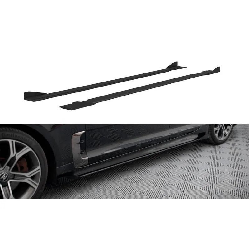 Maxton - Street Pro Rajouts Des Bas De Caisse Kia Stinger GT / GT-Line / Standard Mk1 Noir-Rouge + Rabats Brillant