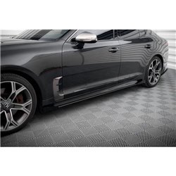 Maxton - Street Pro Rajouts Des Bas De Caisse Kia Stinger GT / GT-Line / Standard Mk1 Noir-Rouge + Rabats Brillant
