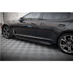 Maxton - Street Pro Rajouts Des Bas De Caisse Kia Stinger GT / GT-Line / Standard Mk1 Noir-Rouge + Rabats Brillant