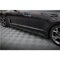 Maxton - Street Pro Rajouts Des Bas De Caisse Kia Stinger GT / GT-Line / Standard Mk1 Noir-Rouge