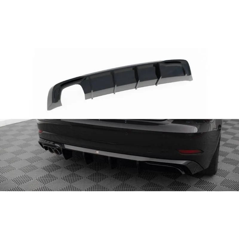 Maxton - Diffuseur Arrière Complet Audi A3 Sportback 8V Facelift (Version avec double embout d'échappement)