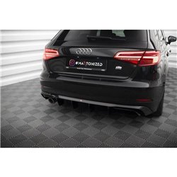 Maxton - Diffuseur Arrière Complet Audi A3 Sportback 8V Facelift (Version avec embout d'échappement d'un seul côté) 