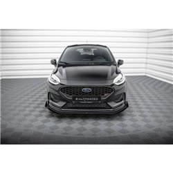 Maxton - Street Pro Lame Du Pare-Chocs Avant Ford Fiesta ST Mk8 Facelift Noir-Rouge + Rabats Brillant