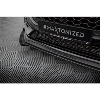 Maxton - Street Pro Lame Du Pare-Chocs Avant Ford Fiesta ST Mk8 Facelift Noir-Rouge + Rabats Brillant