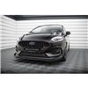 Maxton - Street Pro Lame Du Pare-Chocs Avant Ford Fiesta ST Mk8 Facelift Noir-Rouge + Rabats Brillant