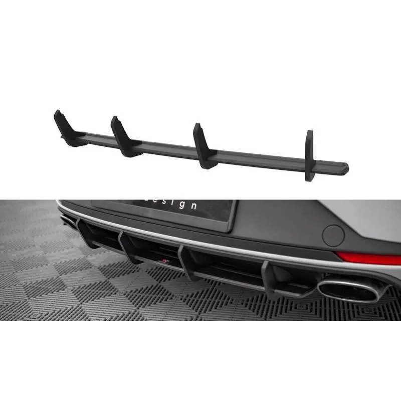 Maxton - Street Pro Central Diffuseur Arriere Seat Leon Cupra Sportstourer Mk3 Noir