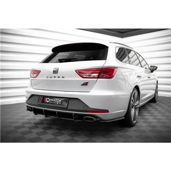 Maxton - Street Pro Central Diffuseur Arriere Seat Leon Cupra Sportstourer Mk3 Noir