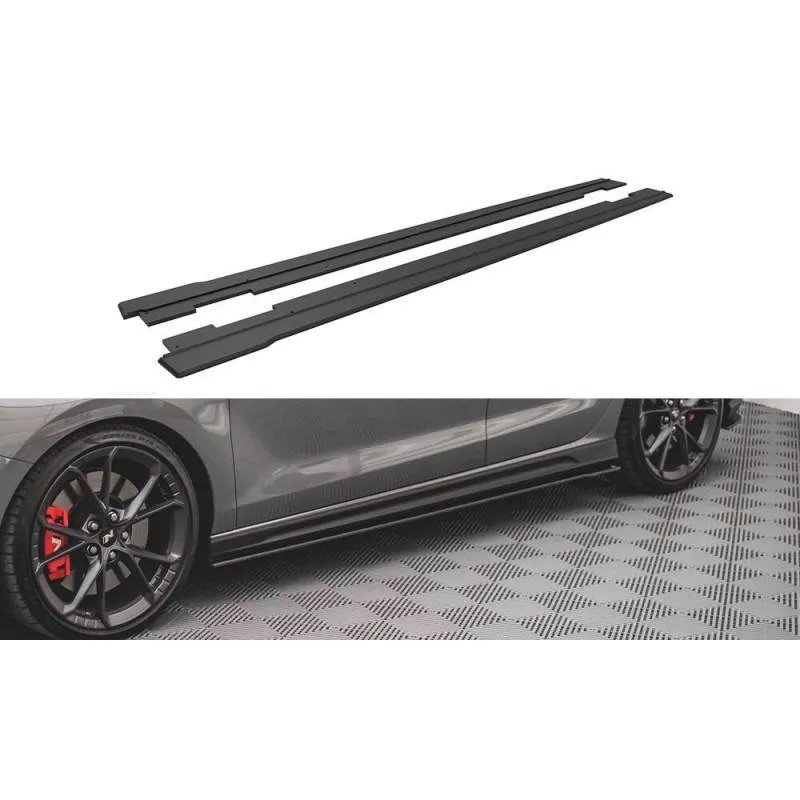 Maxton - Street Pro Rajouts Des Bas De Caisse V.2 Hyundai I30 N / N-Line Hatchback / Fastback Mk3 / Mk3 Facelift Noir-Rouge