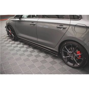 Maxton - Street Pro Rajouts Des Bas De Caisse V.2 Hyundai I30 N / N-Line Hatchback / Fastback Mk3 / Mk3 Facelift Noir-Rouge