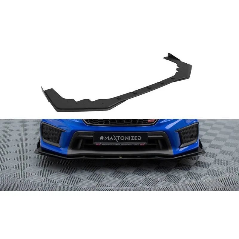 Maxton - Street Pro Lame Du Pare-Chocs Avant Subaru WRX STI Mk1 Facelift Noir-Rouge + Rabats Brillant