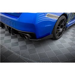 Maxton - Street Pro Lame Du Pare Chocs Arriere Subaru WRX STI Mk1 Noir-Rouge + Rabats Brillant