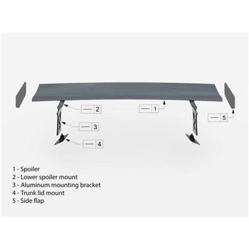 Maxton - Carbon Spoiler With External Brackets Uprights BMW M3 G80 / M340i G20 / 3 M-Pack G20 / 3 Standard G20
