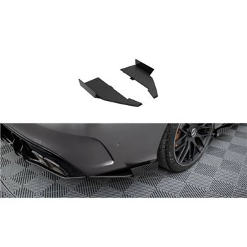 Maxton - Street Pro Lame Du Pare Chocs Arriere Mercedes-AMG C63 Sedan / Estate W205 Facelift Noir-Rouge + Rabats Brillant