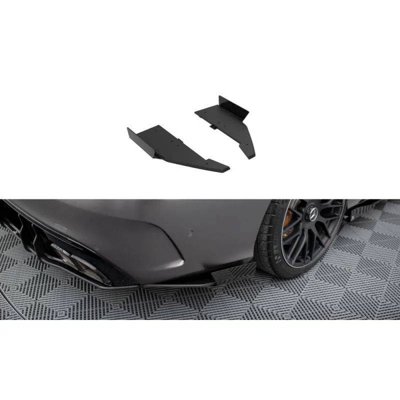 Maxton - Street Pro Lame Du Pare Chocs Arriere Mercedes-AMG C63 Sedan / Estate W205 Facelift Noir-Rouge + Rabats Brillant